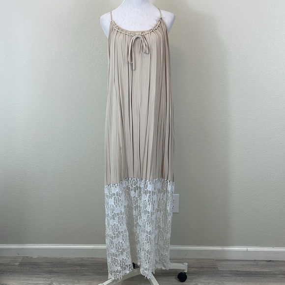 Soft Surroundings strap cream lace maxi dress size medium - Picture 1 of 8